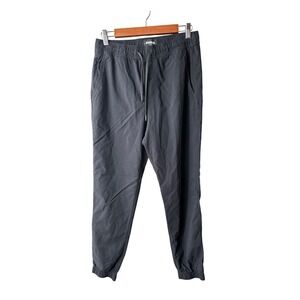 RSQ Jogger Pants Mens Medium Black Elastic Waist Cuffed Stretch Skate Trousers‎